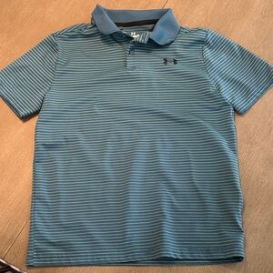 Under Armour Teal Striped Polo Shirt